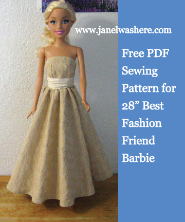 Barbie Best Fashion Friend Strapless Dress Pattern – Janel Was Here